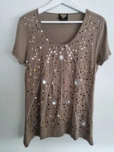 Sarah Kern + T-Shirt + Gr. 44 L/XL + Pailletten u. silbernen Steine + w. NEU - Bild 1 von 8