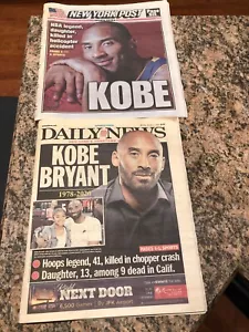 KOBE BRYANT LAKERS MVP NEW YORK POST & DAILY ZEITUNGEN 27.01.20 HOF - Bild 1 von 6