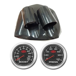 SAAS Clip In Dual Gauge Dash Pod Black Ser 3 Boost Oil Pres for Falcon FG S1 All - Picture 1 of 11