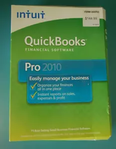 QuickBooks Pro 2010 CD + License & Product Keys Windows XP Vista 7 INTUIT Retail - Picture 1 of 6