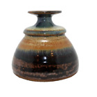 Vase poterie d'art fait main nuances de marron 3,5" de haut x 3,75" de large