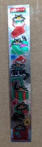 Vtg 1984 Cardedign TOOTS Foil Christmas Kitty Sticker Strip - Picture 1 of 6