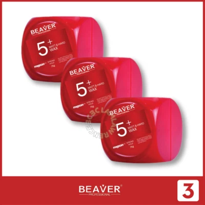 3X BEAVER Matt Hold Clay Hair products Hard Wax Strong 75g - Image 1 of 3