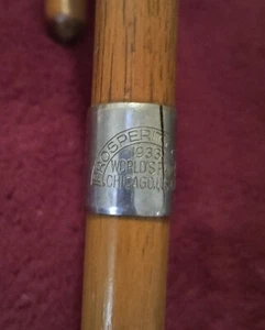 1933 Souvenir Chicago Weltausstellung Wohlstandsstock Chicago USA Metallhalsband - Bild 1 von 16