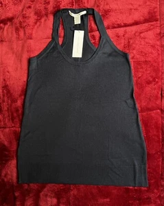 Diane Von Furstenburg DANICA Silk & Cashmere Knit Tank Top Mini Navy Sz S - Bild 1 von 4