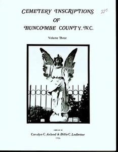 Friedhof Inschriften von Buncombe County, NC Band 3 Asheville Leicester - Bild 1 von 2