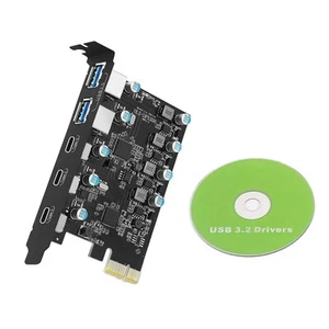5-Port 20 Gbps Bandwidth PCI-Express to USB 3.2 Gen 2 Expansion Card Adapter - Afbeelding 1 van 13