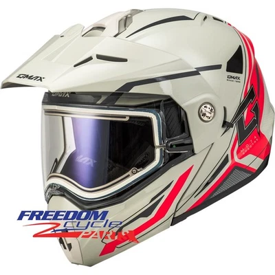 GMax MD-74S Spectre Snow Helmet White/Red w/Electric Shield 72-7245 - Image 1 of 4