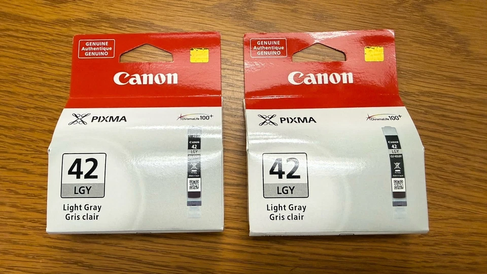 Brand New unopened Canon Pixma 42 Light Gray ink cartridges x2. - Image 1 of 1