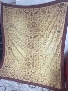 Vintage Antique Indian Gujarati Wall Hanging Embroidery Tapestry, 238x204cm - Picture 1 of 17