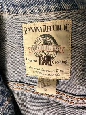 Vintage 80s Banana Republic Denim Vest Travel Safari Clothing Made in USA Size M - Image 1 of 4