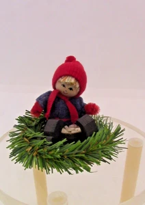 Butticki Swedish Handmade Vintage Child with bowl/basket figure - Picture 1 of 5