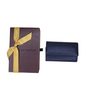 **READ LISTING** NEW in Box LOUIS VUITTON Black Leather Tri-Fold 6 Key Holder - Picture 1 of 14