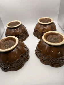 Set 4 ciotole marroni collezione gres Celebrating Home smerlate in rilievo - Foto 1 di 12