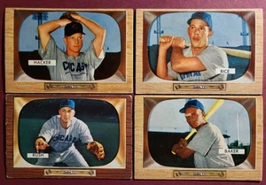 Vintage 1955 Bowman Old Baseball 4-card Lot *Mid Grade* Chicago Cubs - Picture 1 of 2