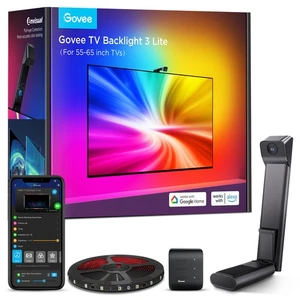 Govee TV Hintergrundbeleuchtung 3 Lite Fish-Eye Korrektur für 55-65 Zoll RGBICW - Bild 1 von 22