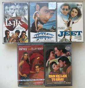 Lot x 5 Bollywood Soundtracks India (Cassette) Jeet Lajja Main Khiladi Tu Anari - Picture 1 of 3