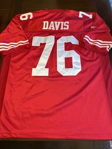 Tolles SF 49ers Anthony Davis #76 rot Fußball Trikot Größe 56 Reebok Onfield - Bild 1 von 14