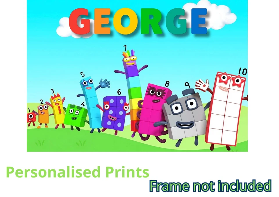 Personalised Numbers Blocks  A3 Poster – Custom  – Printed on  Matte Paper - Image 1 of 3