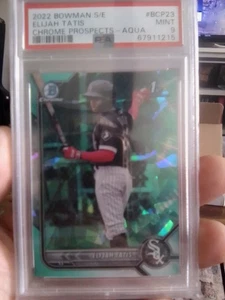 2022 Bowman Chrome Prospects Sapphire Elijah Tatis Aqua /55 PSA 9 Mt #BCP23 1st - Picture 1 of 5