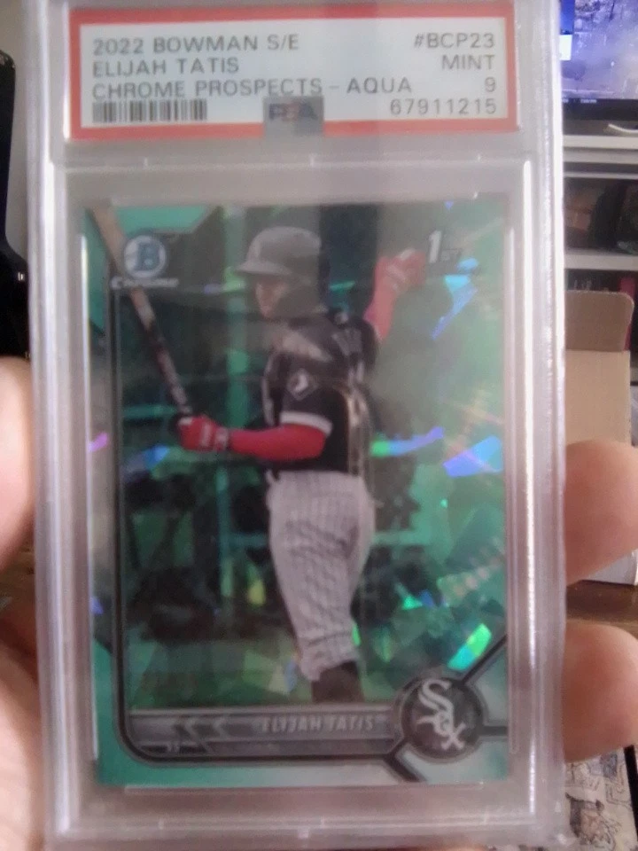 2022 Bowman Chrome Prospects Sapphire Elijah Tatis Aqua /55 PSA 9 Mt #BCP23 1st - Image 1 of 4