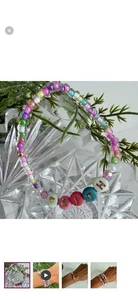 Handmade Inspirational Beaded Bracelet Colorful “Faith” 6.5 Inches Stackable - Picture 1 of 4