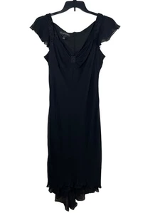 Vestido Babydoll Negro Con Cuentas Seda Forrado Transparente Años 90 Y2K Jones New York De Colección 14 - Imagen 1 de 14