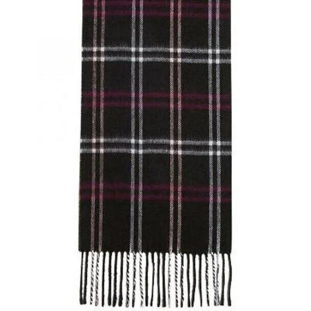 Steve Madden Mid Weight Cozy Plaid Muffler Scarf Black One Size