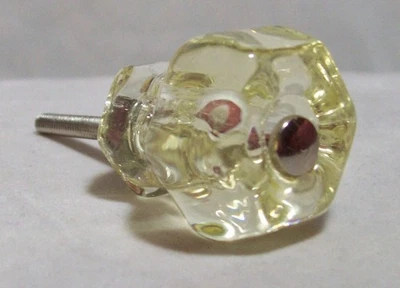 Pequeña perilla de cajón de gabinete de vidrio transparente Foto 1 de 2