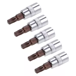5 Pcs 1/4" Drive x T30 Torx Bit Socket S2 Steel Bits CR-V Sockets 38mm Length - Picture 1 of 3