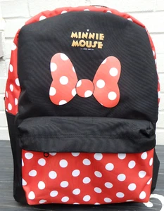 Bolso Mochila Bioworld Disney Minnie Mouse Negro Rojo Lunares - Imagen 1 de 8
