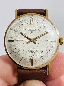 VINTAGE OSCO 17 JEWELS GOLD PLATED MECHANICAL WATCH Size 33mm - Picture 1 of 10