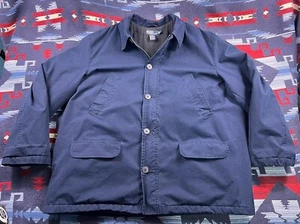 VTG POLO RALPH LAUREN XXL Mens Field Jacket Navy Blue Fleece Lined Military Coat - Picture 1 of 15