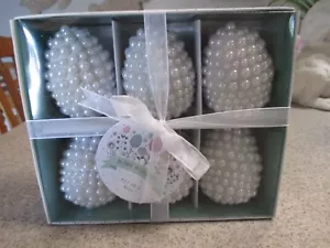 NEW- Six (6) PEARL Easter Eggs, Decorative, Table, Hostess Gift-Gorgeous! - Picture 1 of 3