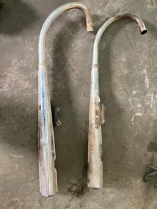 Honda CB200 CB 200 CB200T 1975 75 exhaust pipes mufflers silencer pipe - Picture 1 of 8