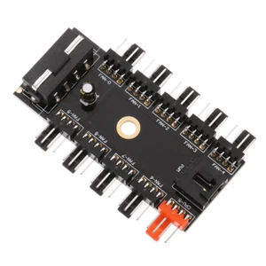 10 Way PCI Cooler Cooling Fan Speed Controller Hub 4/3pin Power Socket Splitter - Picture 1 of 10