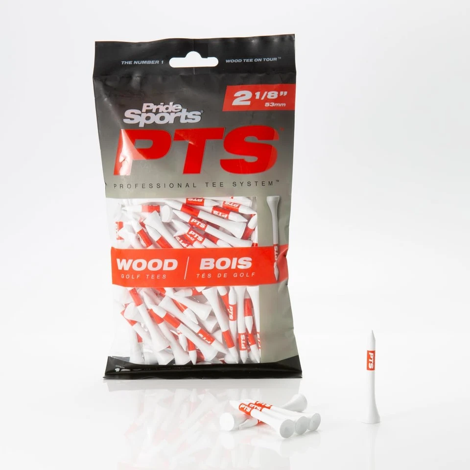 Pride Professional Tee System Shortee Golf Tees 2-1/8 Inch 120 Pack Red White