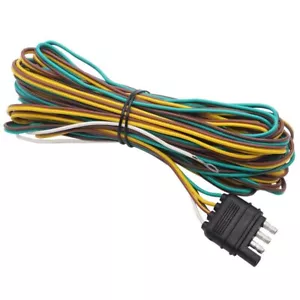 25 Foot 4 Wire 4-Flat Trailer Light Wiring Harness Extension Kit with 18... - Picture 1 of 5