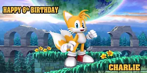 Birthday banner Personalized 4ft x 2 ft Tail Banner, Party decor - Picture 1 of 2