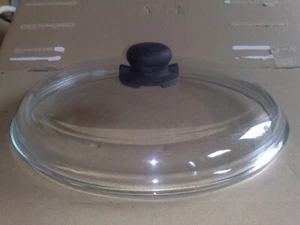 Pyrex-Glas Topf-/ Pfannendeckel rund m Entlüftungs-Kunststoffgriff schwarz 28cm. - Bild 1 von 5