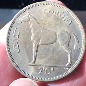 Scarce 1954 Ireland Half Crown Copper-Nickel Coin - XF+ (Extra Fine) condition - Picture 1 of 4