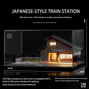 1/64 Diorama Garage Model LED Light Parking Lot Showroom Scene Display Case - Picture 1 of 10