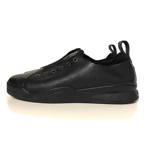 Pajar Mens Lowtop Black Leather Round Toe Slip On Casual Sneaker Shoes Size 10.5 - Picture 1 of 9