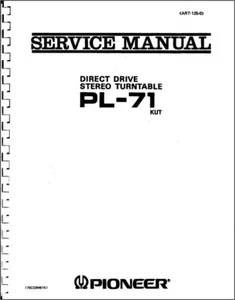 Pioneer PL-71 Turntable Service Manual - Picture 1 of 5