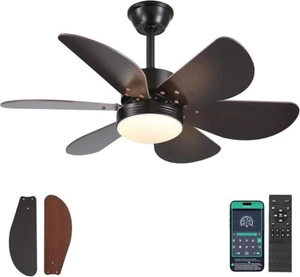 36" Ceiling Fans with Lights and Remote Black with 6 Revisable Blades DC motor - Picture 1 of 9