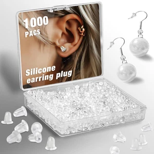 1000 Pcs Back Earrings Rubber Earring Backs - Silicone Earring Backs Soft Clear - Picture 1 of 11