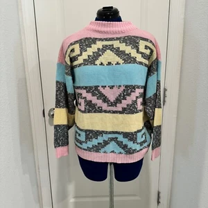 Vtg Women’s Pullover Sweater Size Medium Large Arielle Pastels 80’s 90’s Iconic - Picture 1 of 9