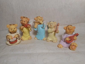 Angel Teddy Babies Bear Band Figurines  .. 5 Cute Bears Playing Instruments - Picture 1 of 6