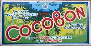 French 1930s Art Deco CocoBon Advertising Sign, Cocoanut Cooking Grease, Litho - Picture 1 of 1