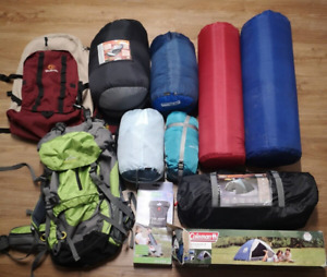 große Campfing Paket 2 x Zelt Isomatten, Schlafsäcke, Rucksäcke Solardu teil neu